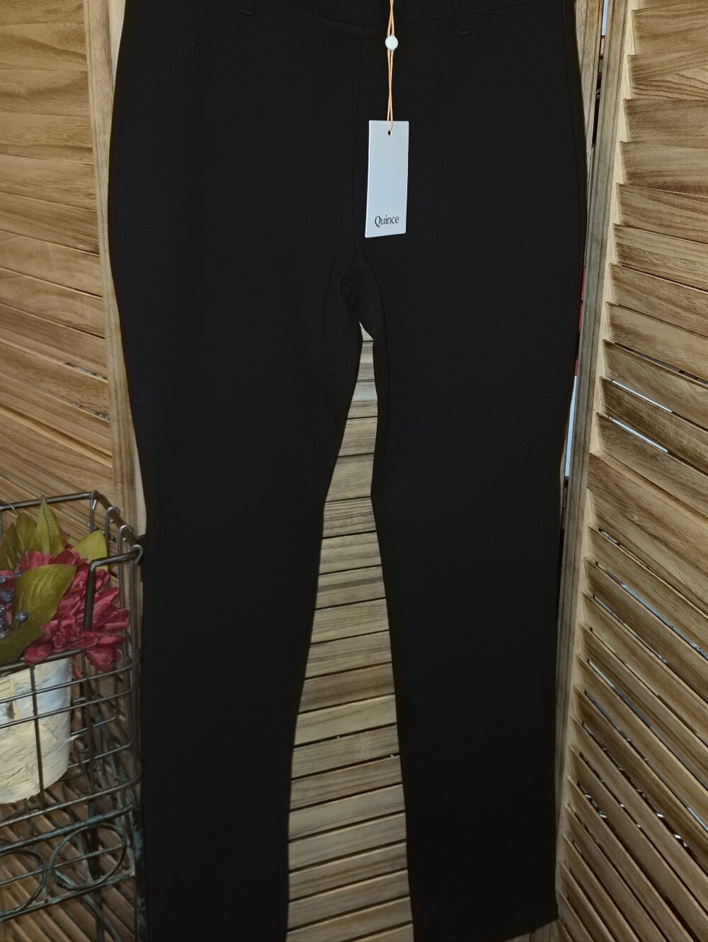 NWT Quince S Black Straight Leg Pants